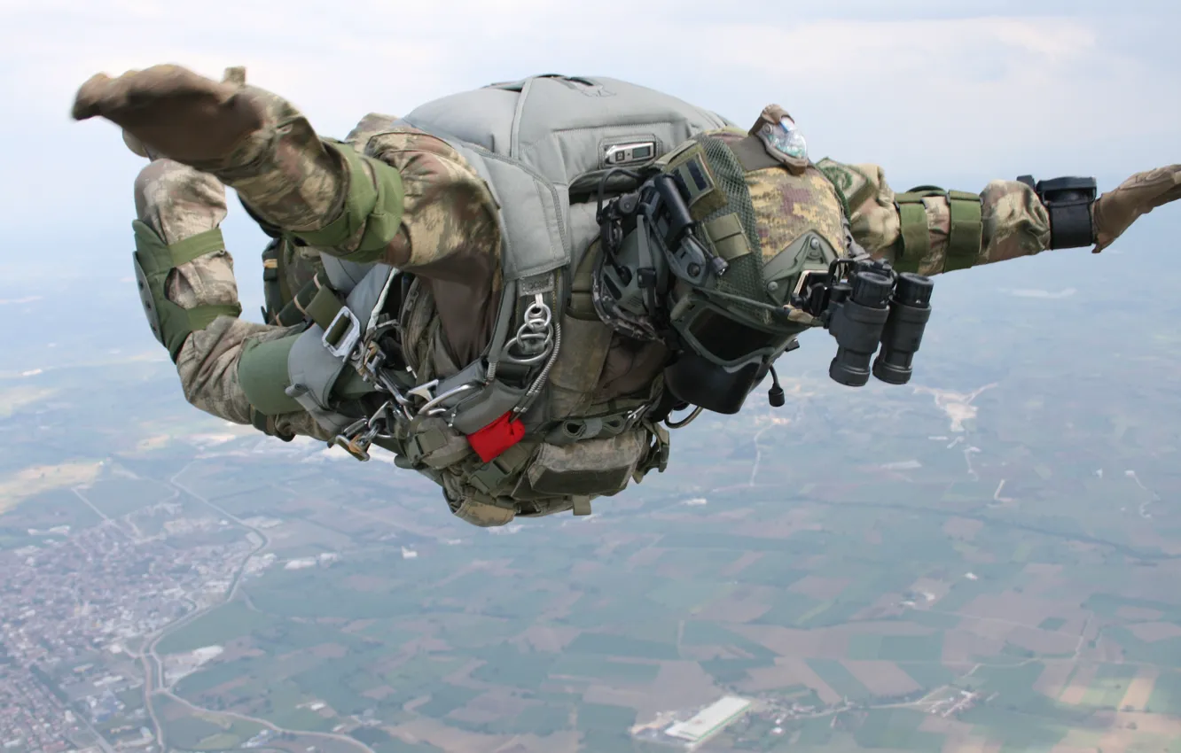 Photo wallpaper jump, parachute, Turkey, special forces, Turkish special forces