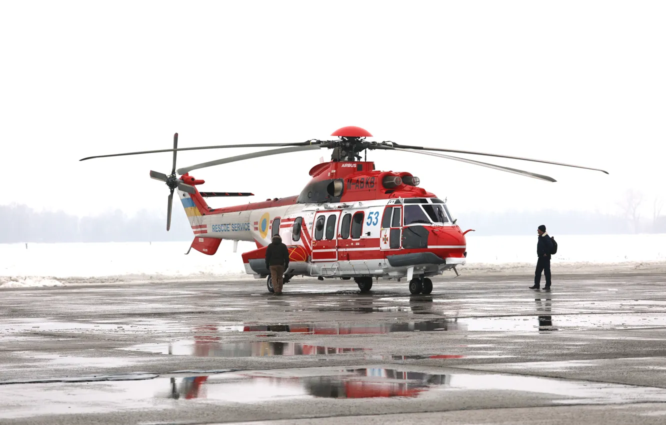 Photo wallpaper helicopter, Ukraine, Super Puma, Airbus Helicopters, Ministry of emergency situations of Ukraine, H225, Airbus Helicopters …