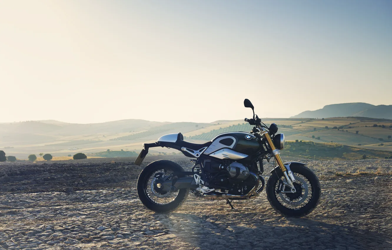 Photo wallpaper the sky, landscape, BMW, Classic, moto, power, NineT