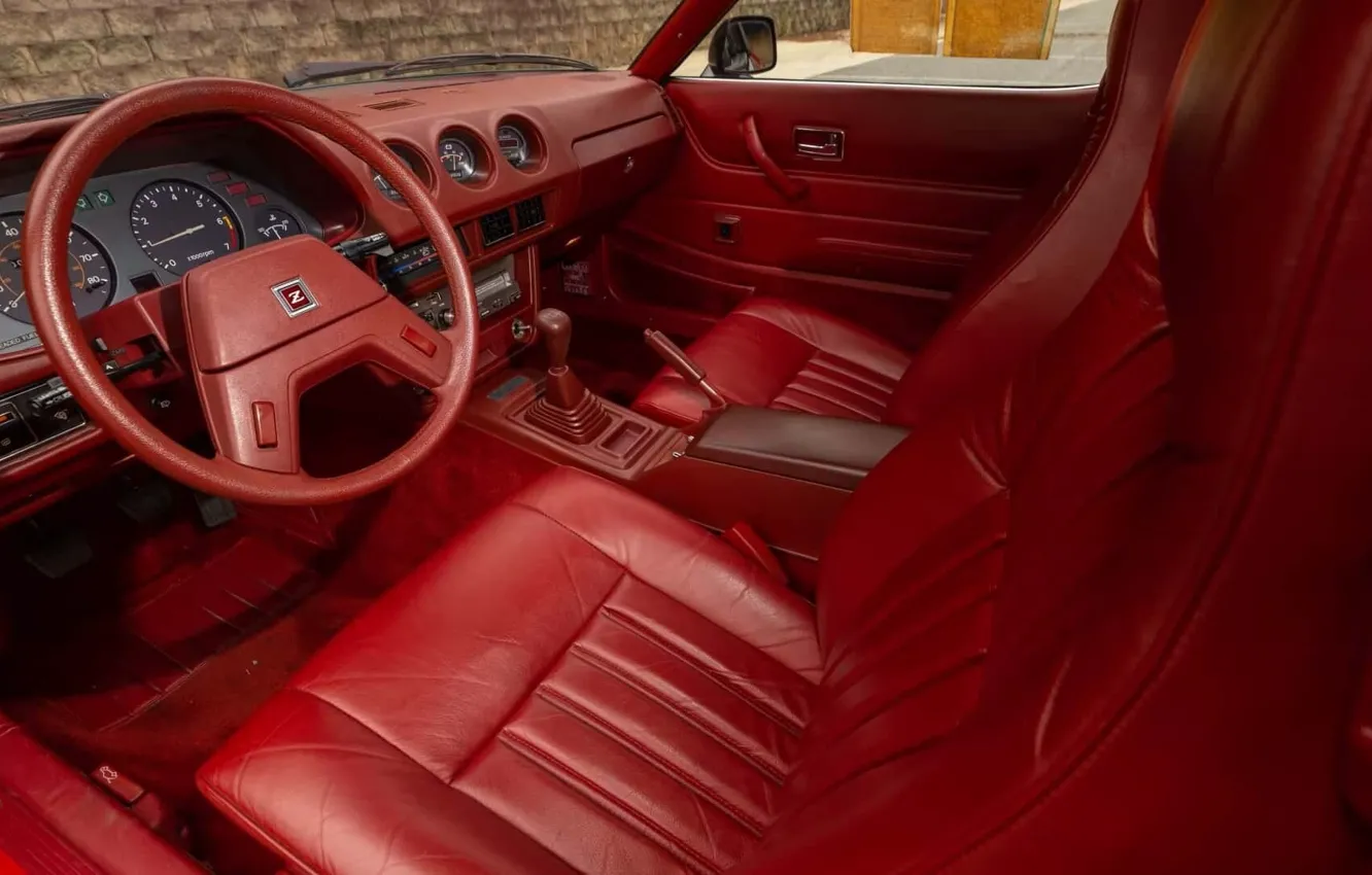 Photo wallpaper red, interior, leather, Datsun, 1980, the interior of the car, 10th Anniversary, 280ZX