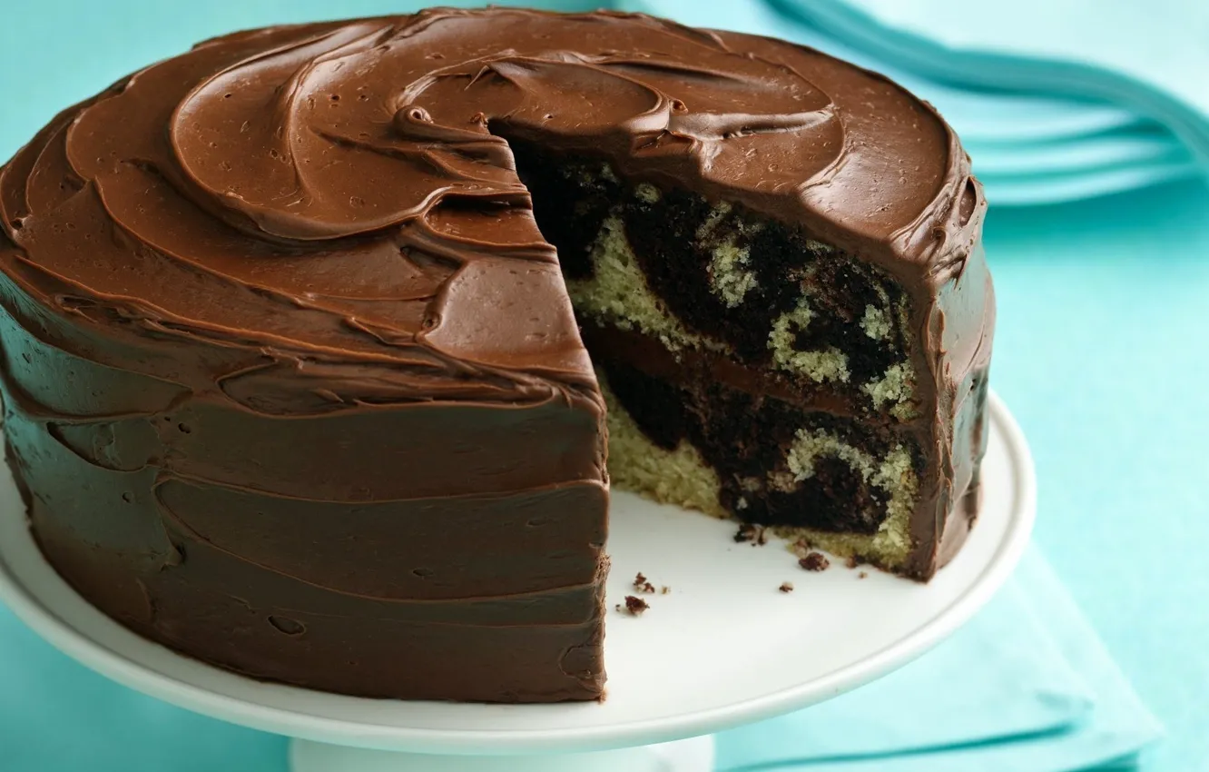 Photo wallpaper food, chocolate, sweets, cake, cream, dessert, delicious