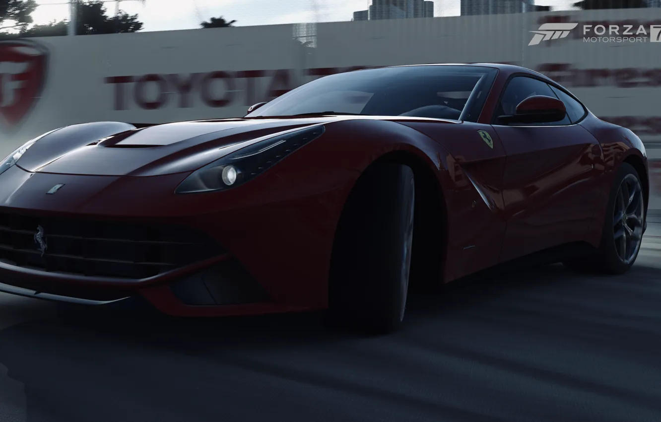 Photo wallpaper HDR, Ferrari, Drift, Game, F12 Berlinetta, Xbox One, FM7, UHD