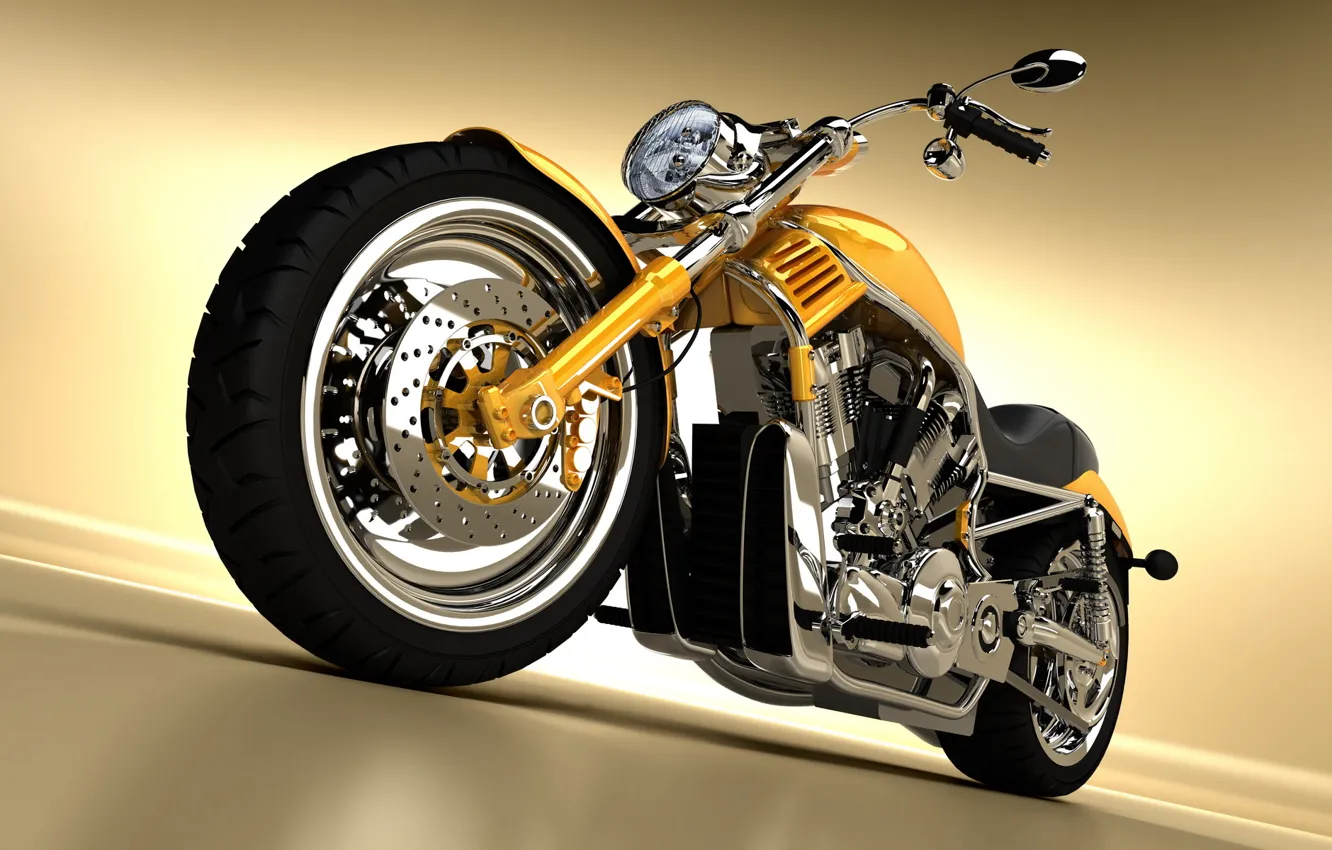 Photo wallpaper metal, chopper, motorcycle