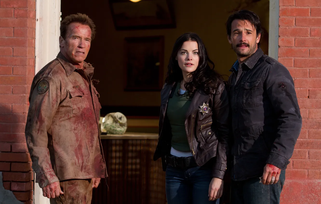 Photo wallpaper Schwarzenegger, Jaimie Alexander, Return of the hero, The Last Stand, Sheriff, Rodrigo Santoro, Rodrigo Santoro, …