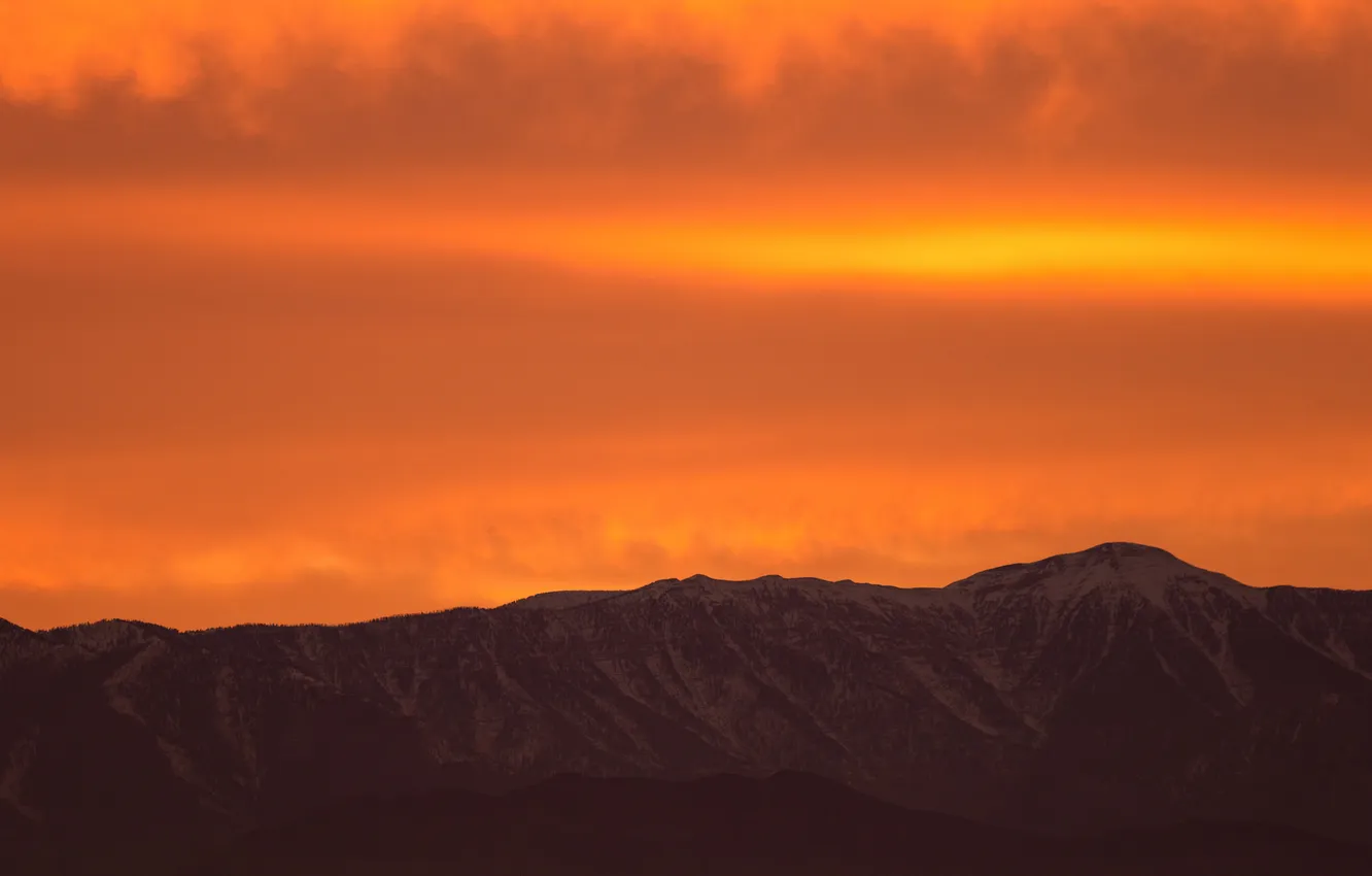 Photo wallpaper the sky, mountains, nature, horizon