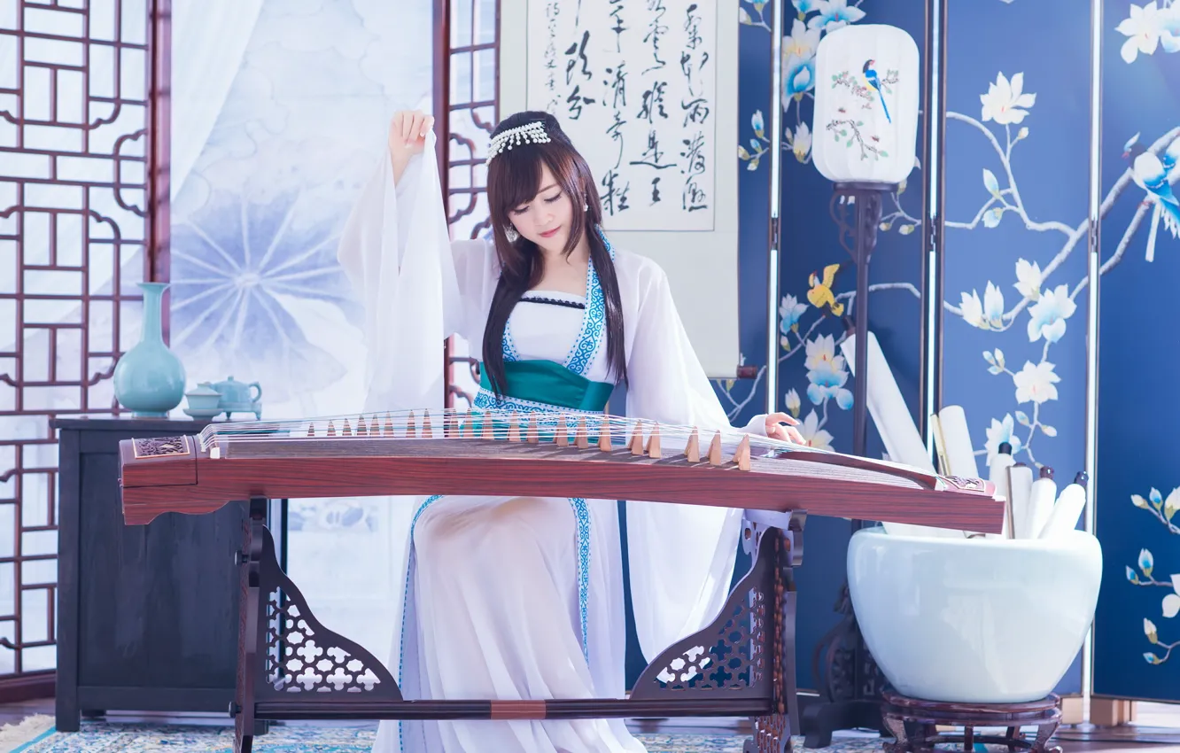 Photo wallpaper girl, music, tool