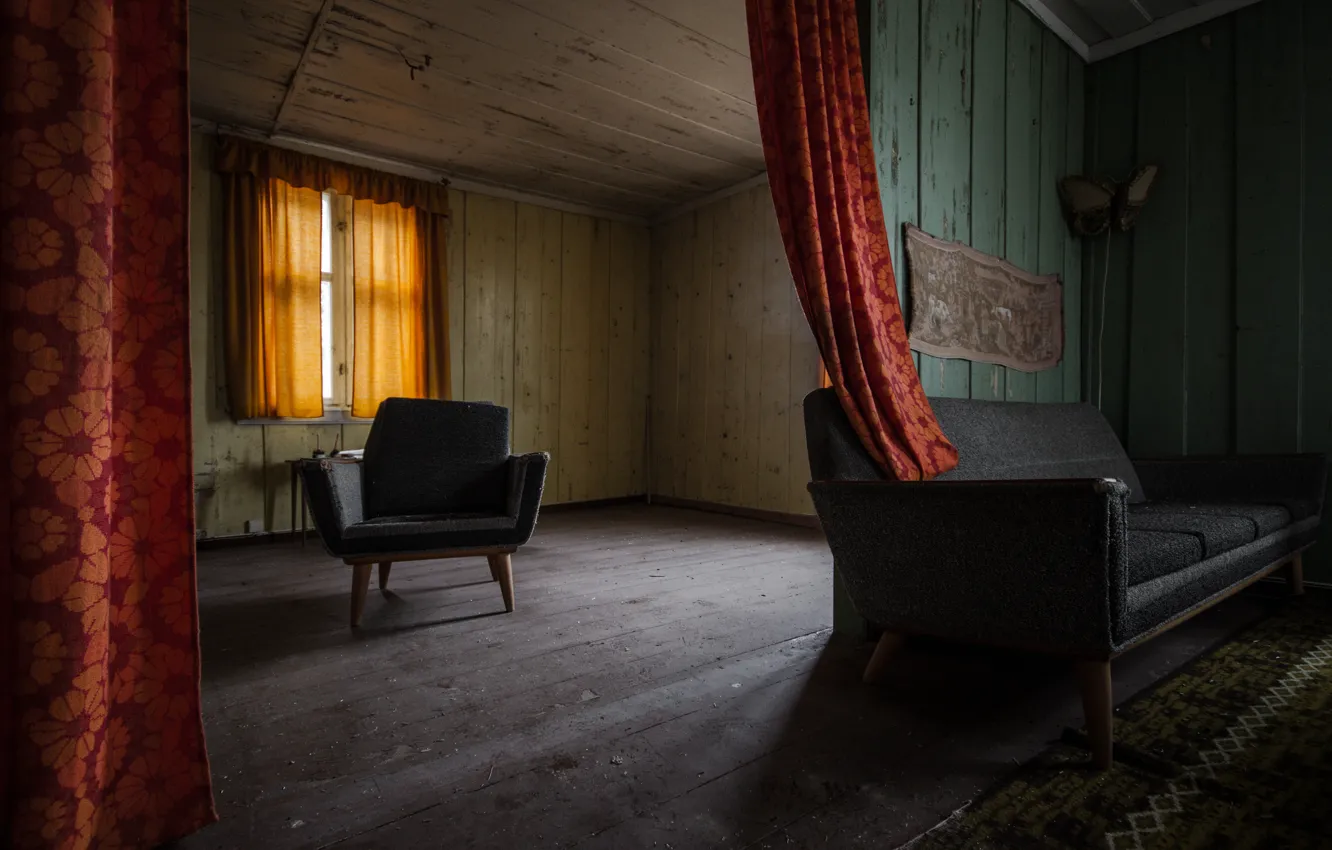 Photo wallpaper room, chair, window