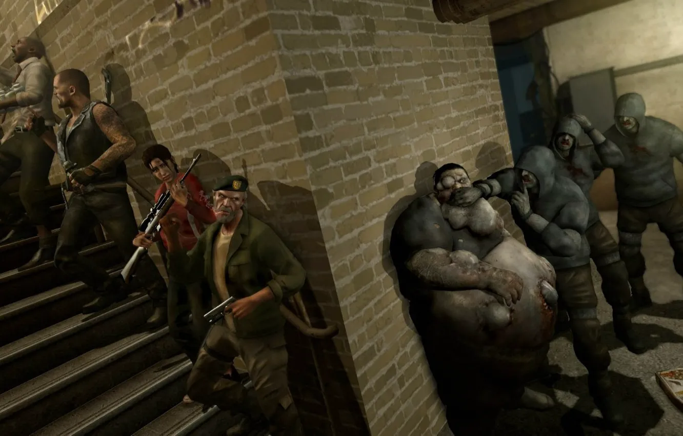 Photo wallpaper zombies, dead, fat, Left, Survivors