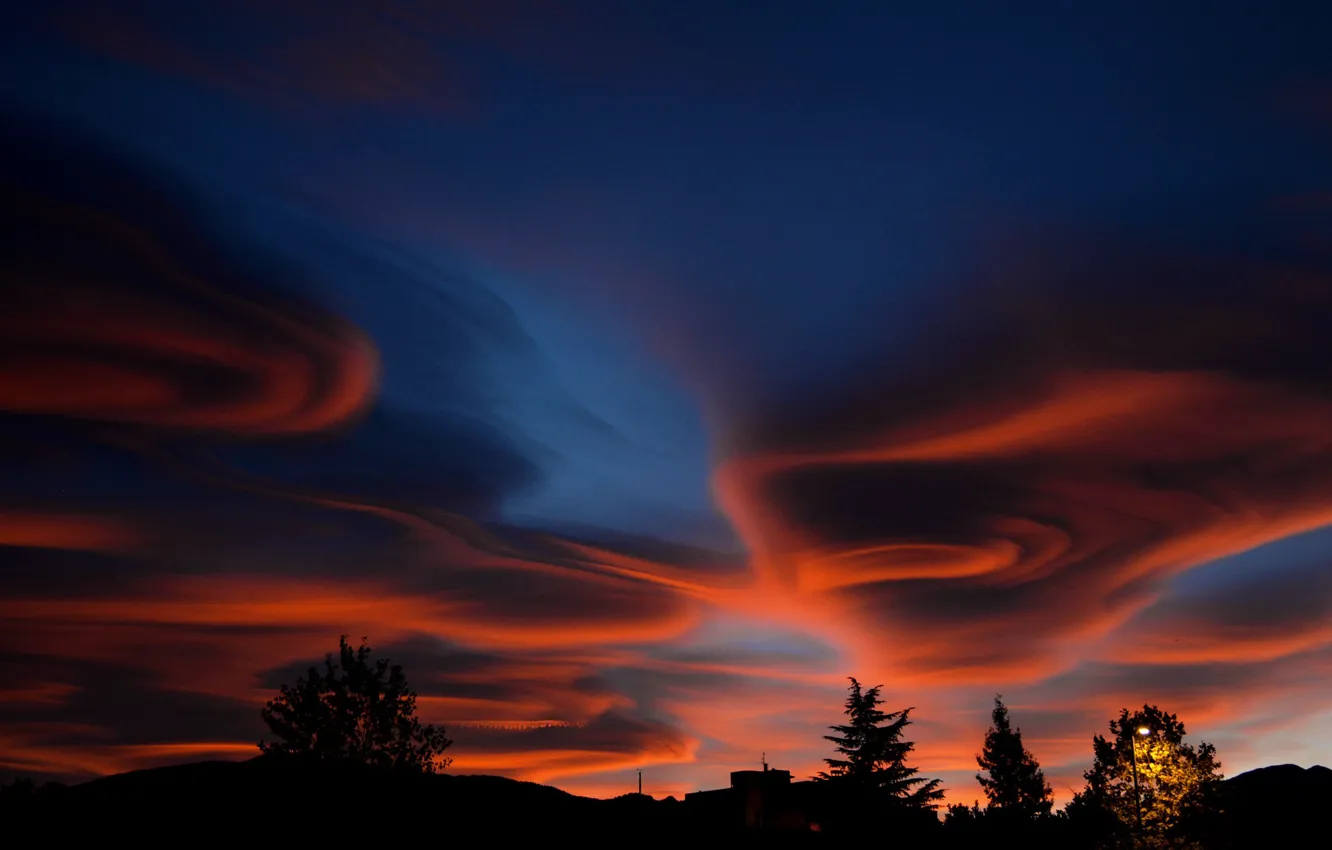 Photo wallpaper the sky, clouds, glow