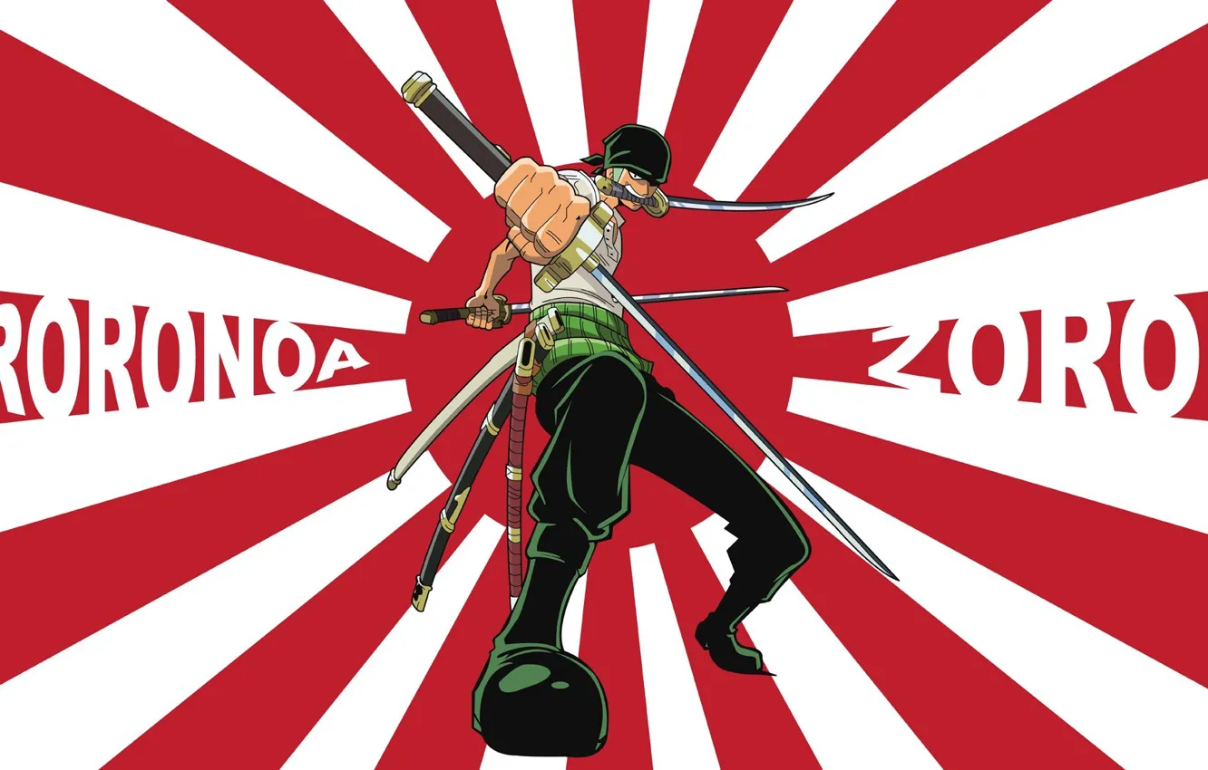 Photo wallpaper green, Japan, sword, game, One Piece, pirate, anime, katana