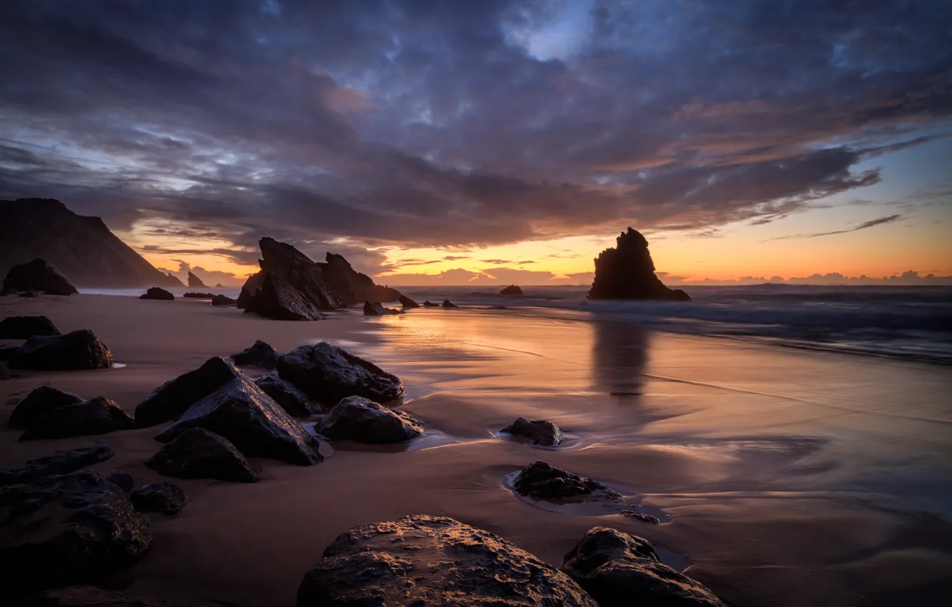 Photo wallpaper sunset, coast, Portugal, Portugal, Sintra