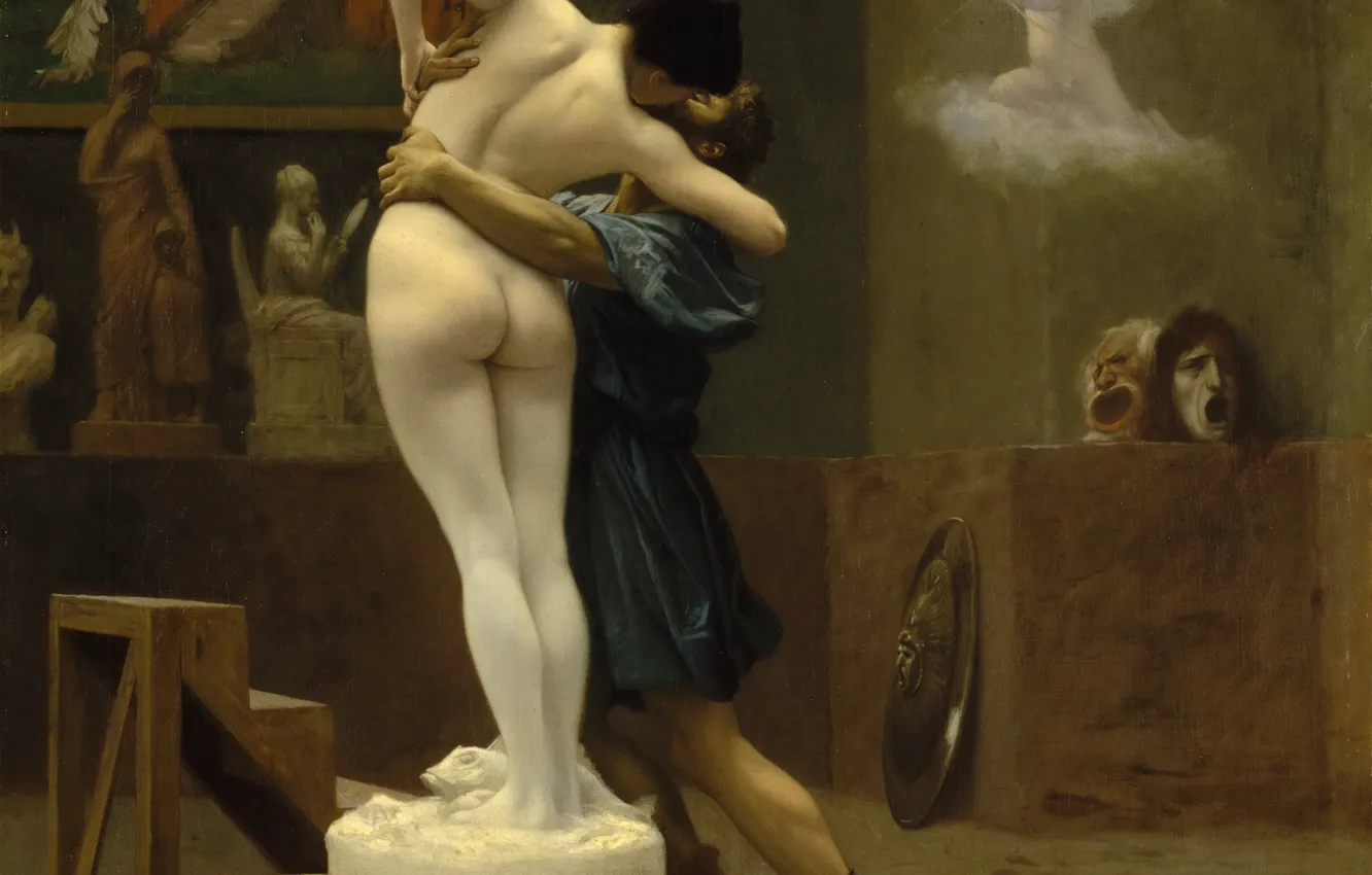 Photo wallpaper interior, picture, workshop, mythology, Jean-Leon Gerome, Pygmalion and Galatea