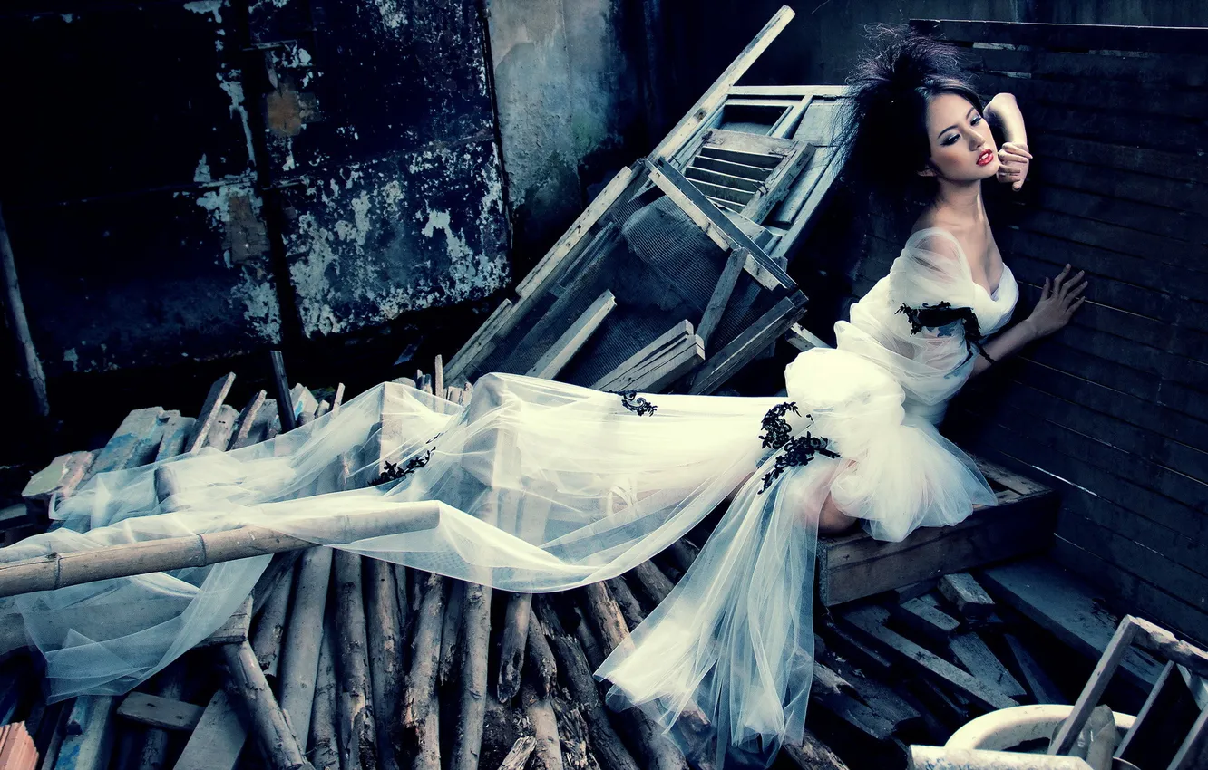 Photo wallpaper girl, pose, background