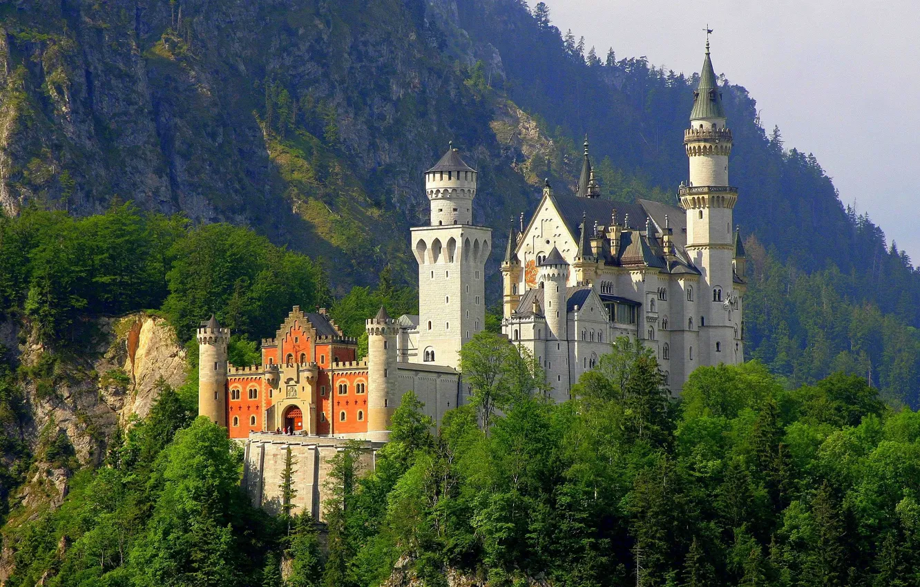 Photo wallpaper Germany, Neuschwanstein, castle, the Neuschwanstein castle. Bayern