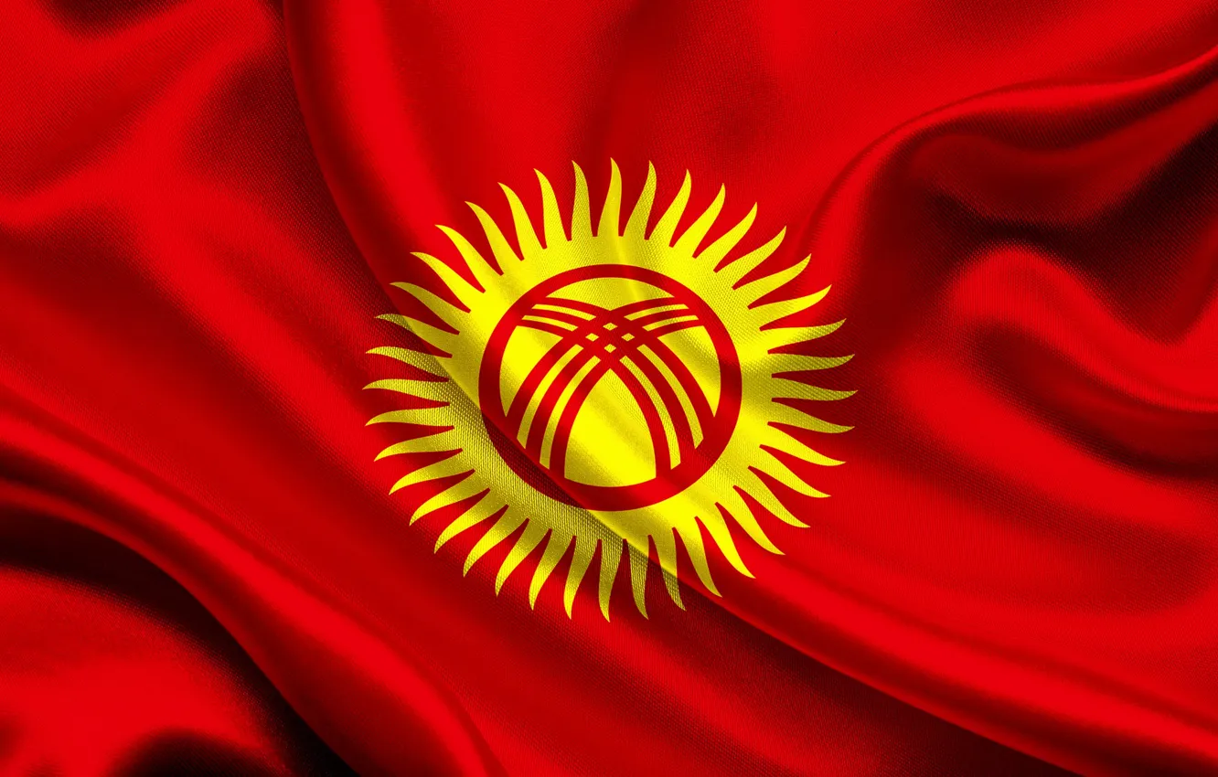 Photo wallpaper red, flag, red, fon, flag, Kyrgyzstan, Kyrgyzstan, kyrgyzstan