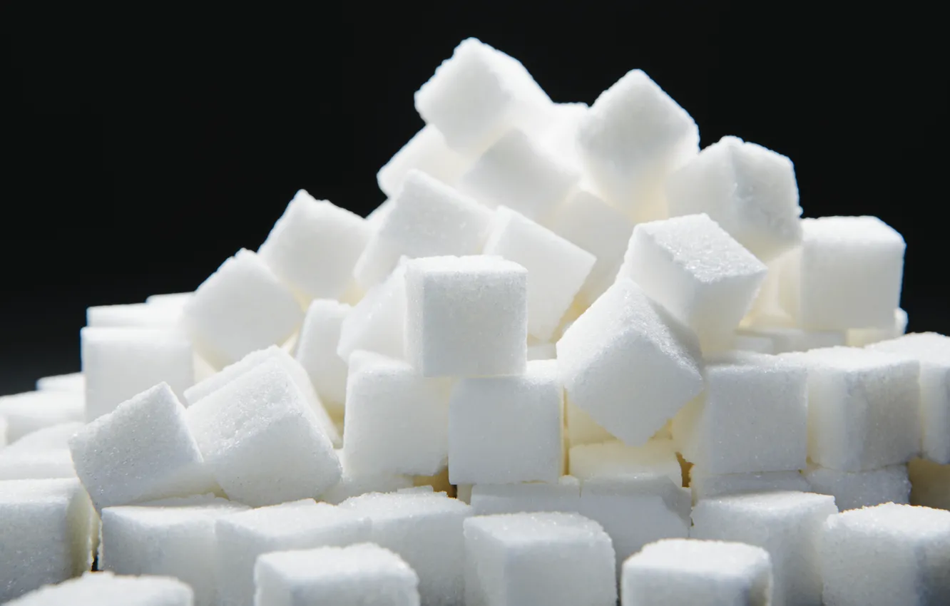 Photo wallpaper white, cubes, sugar