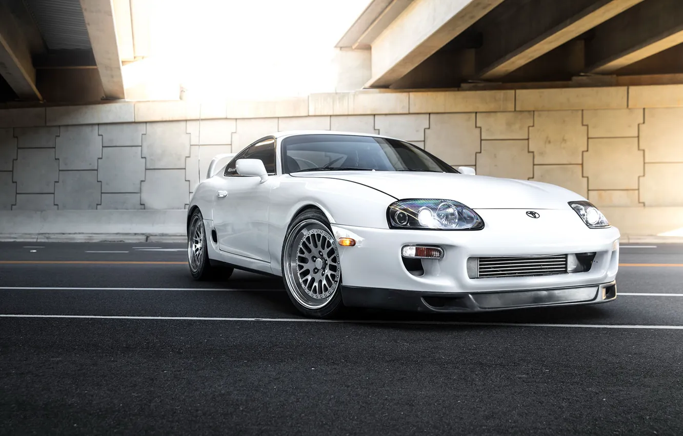 Photo wallpaper Toyota, White, Supra, Turbo, Super, MKIV, Targa, Top