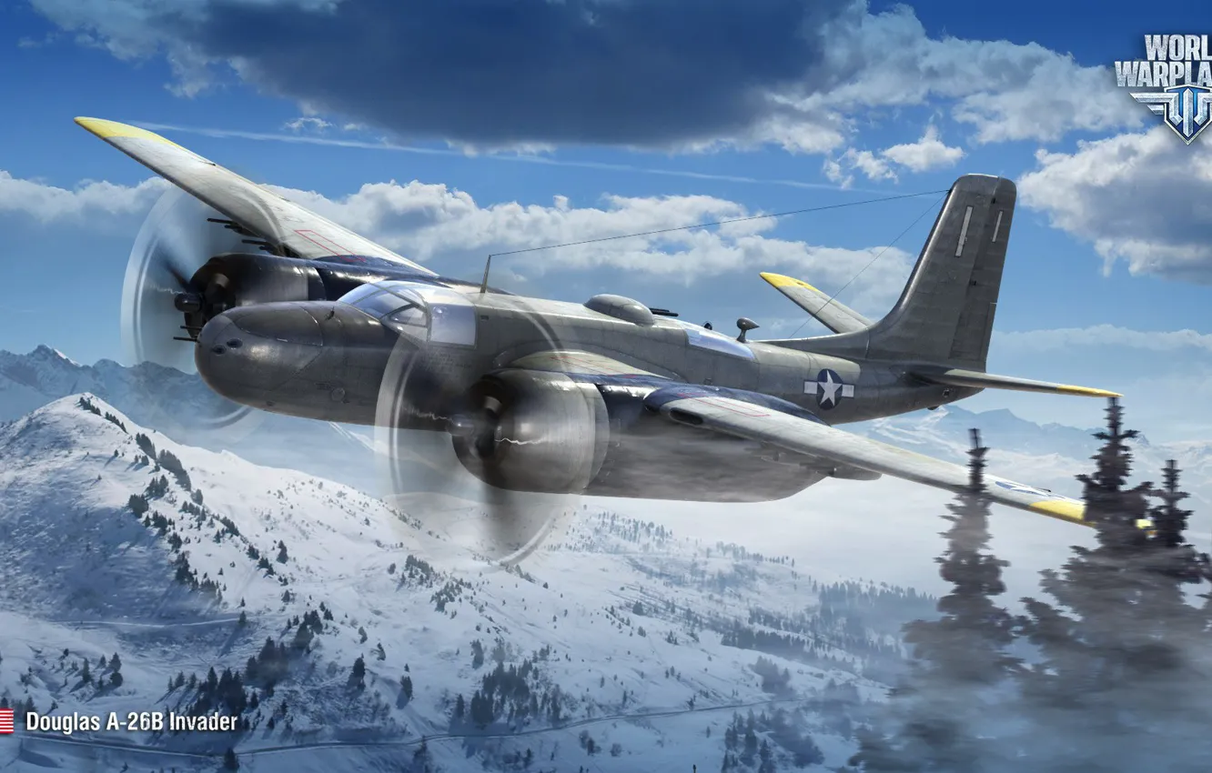 Photo wallpaper bomber, World of Warplanes, WoWp, Wargaming, Invader, Douglas A-26B