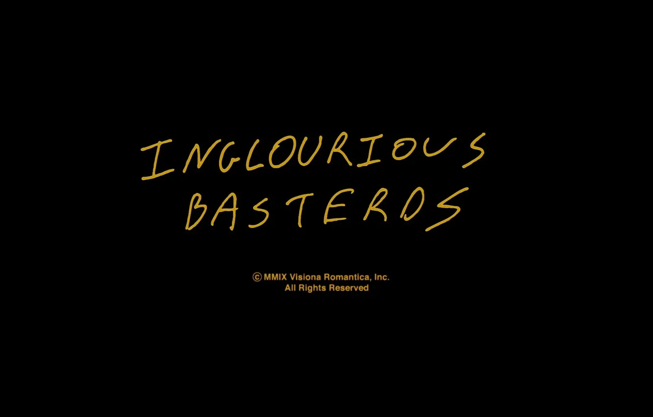 Photo wallpaper letters, the inscription, minimalism, Inglourious Basterds, title, black background, Tarantino, Quentin Tarantino