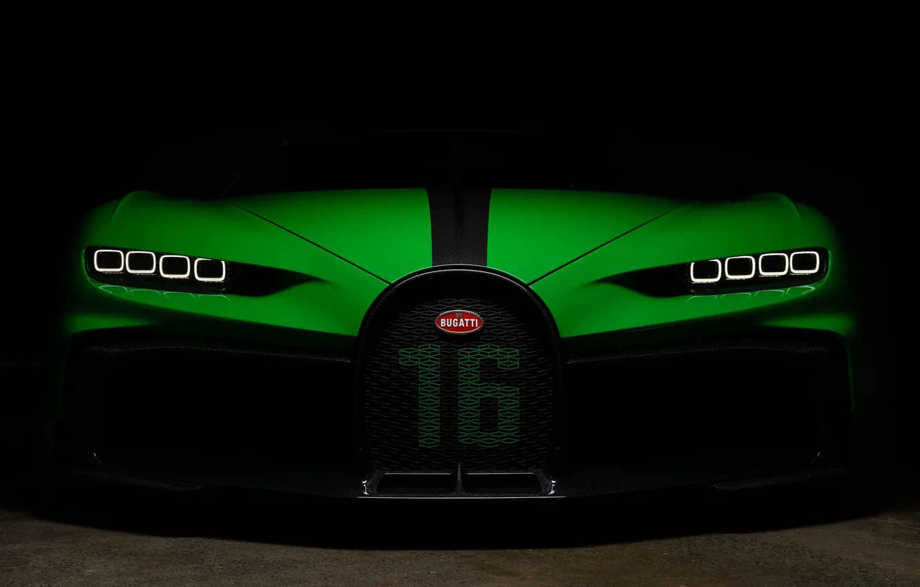 Photo wallpaper Green, Chiron Pur Sport, Daytime Running Lights