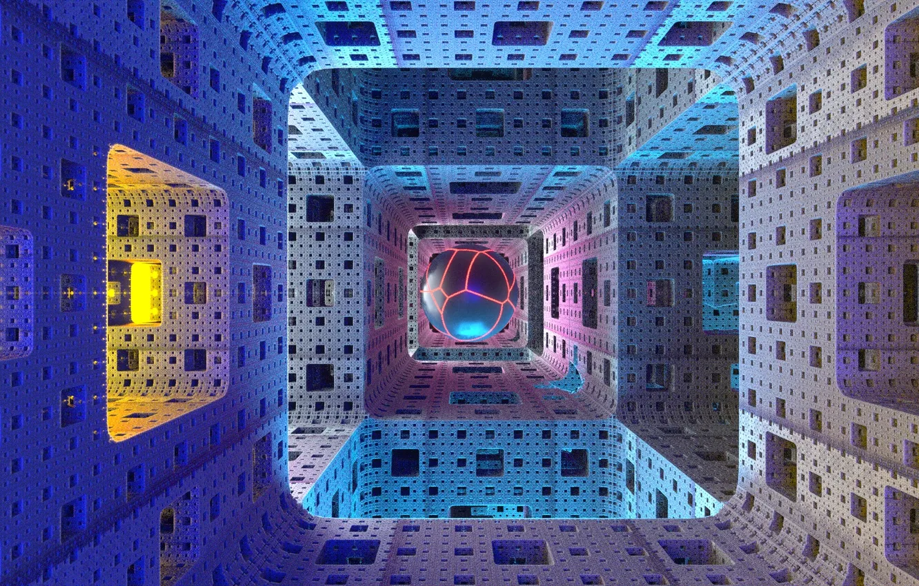 Photo wallpaper balls, fractal, geometry, Indigo