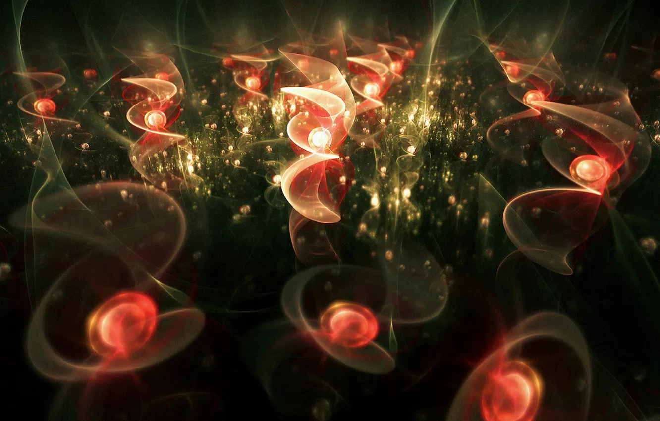 Photo wallpaper glow, spiral, fractal patterns