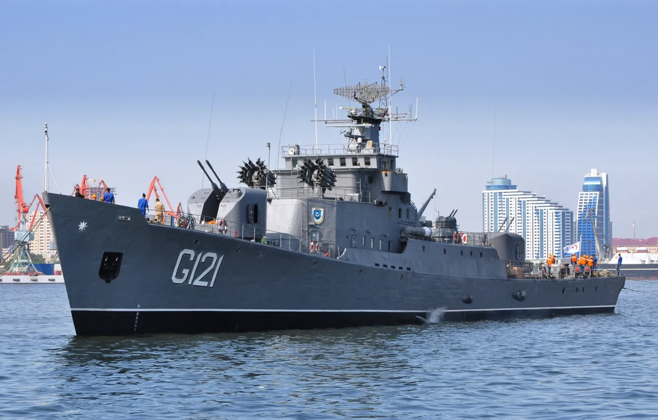 Photo wallpaper ship, frigate, The Caspian sea, guard, G121