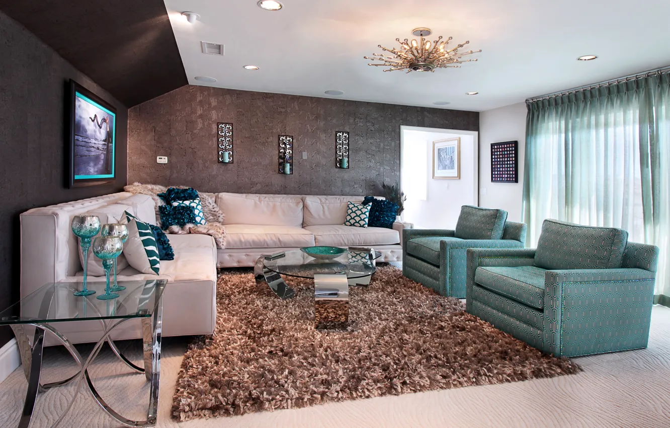 Photo wallpaper photo, Design, Chair, Sofa, Carpet, Interior, Living room