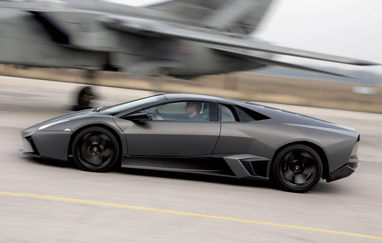 Photo wallpaper black, fighter, Lamborghini Reventon