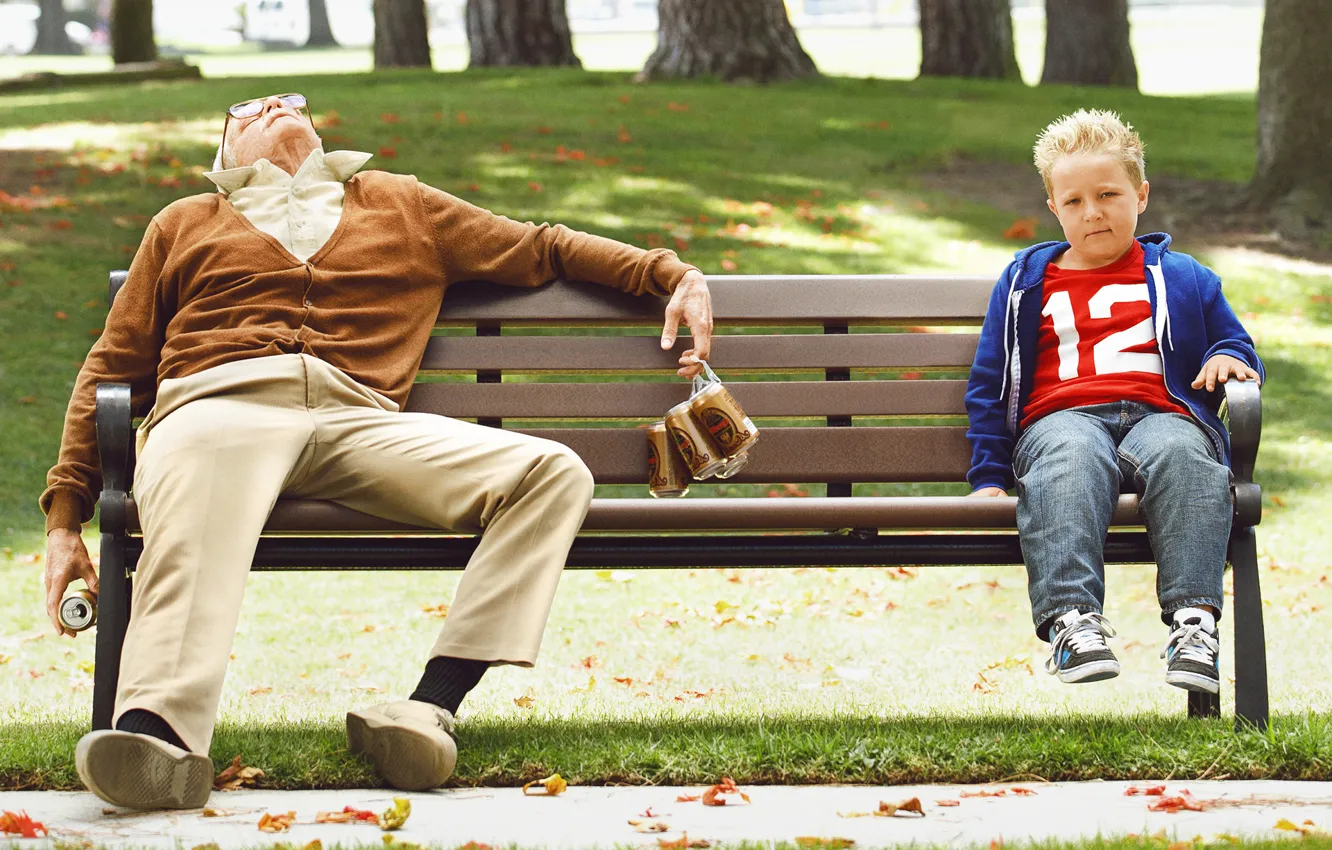 Photo wallpaper Johnny Knoxville, Johnny Knoxville, Billy, Irving Zisman, Jackson Nicoll, Bad Grandpa, Bad grandpa, Jackson Nicoll