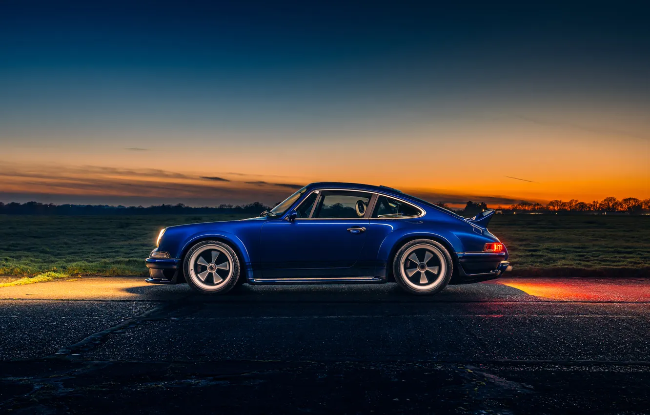 Photo wallpaper Porsche, sunset, singer, DLS