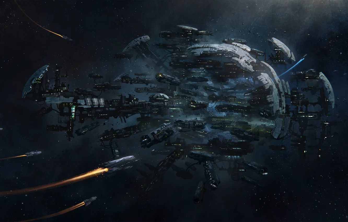 Photo wallpaper space, stars, ship, space, spider, stars, game wallpapers, spaceships