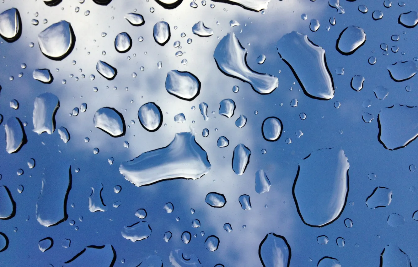 Photo wallpaper glass, water, drops, light, texture