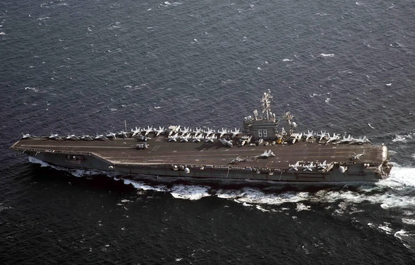 Photo wallpaper weapons, army, Navy, aircraft carrier, USS Dwight D. Eisenhower (CVN 69)