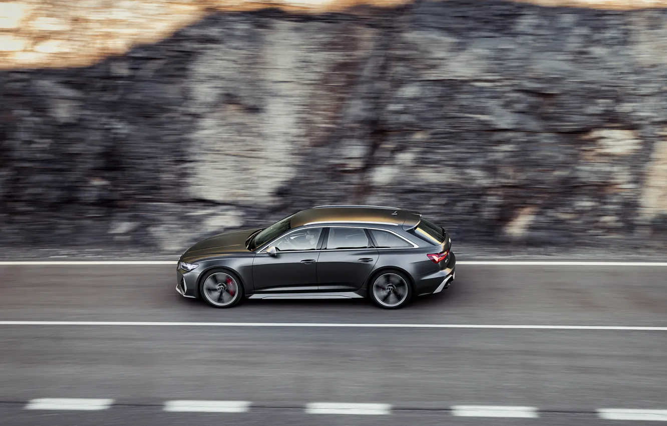 Photo wallpaper movement, Audi, blur, side, universal, RS 6, 2020, 2019