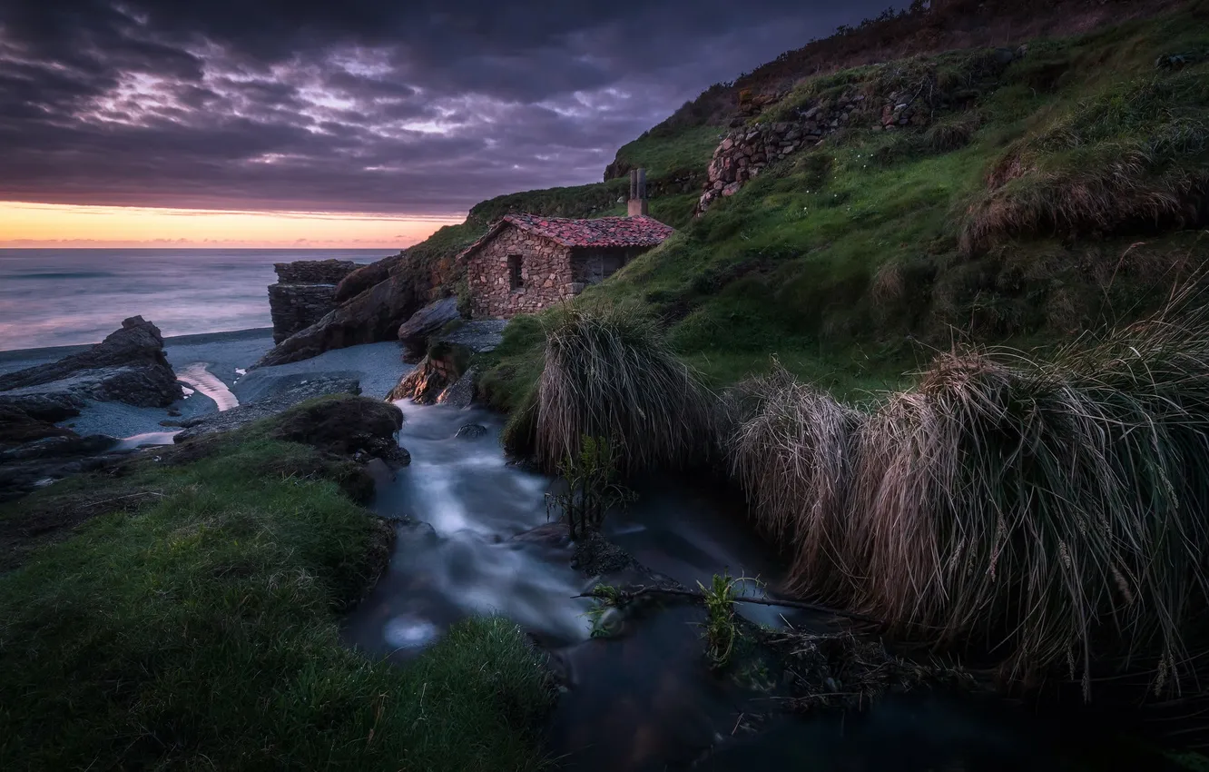 Photo wallpaper sea, shore, Mill House