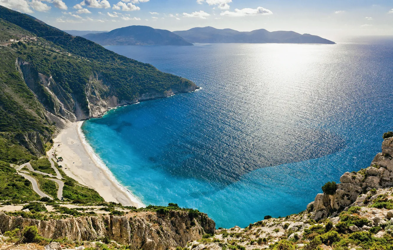 Photo wallpaper sea, beach, shore, Greece