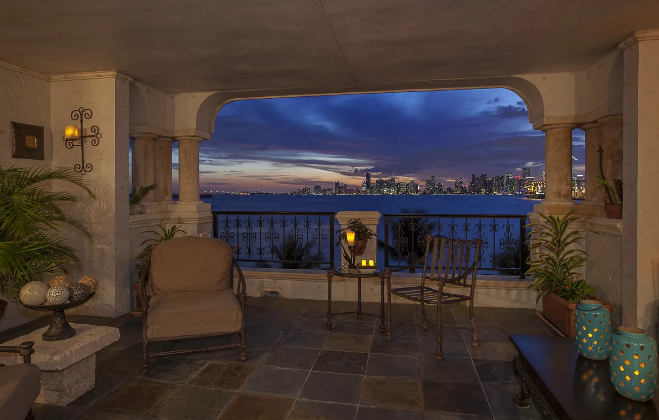 Photo wallpaper design, the city, style, room, Villa, home, interior, Miami