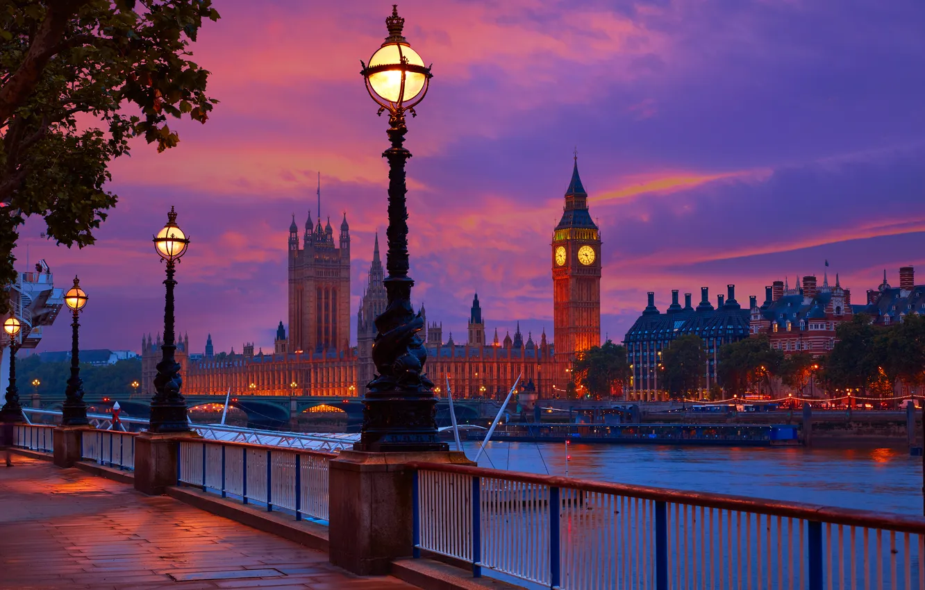 Photo wallpaper the city, street, London, Big Ben, London, England, Angia
