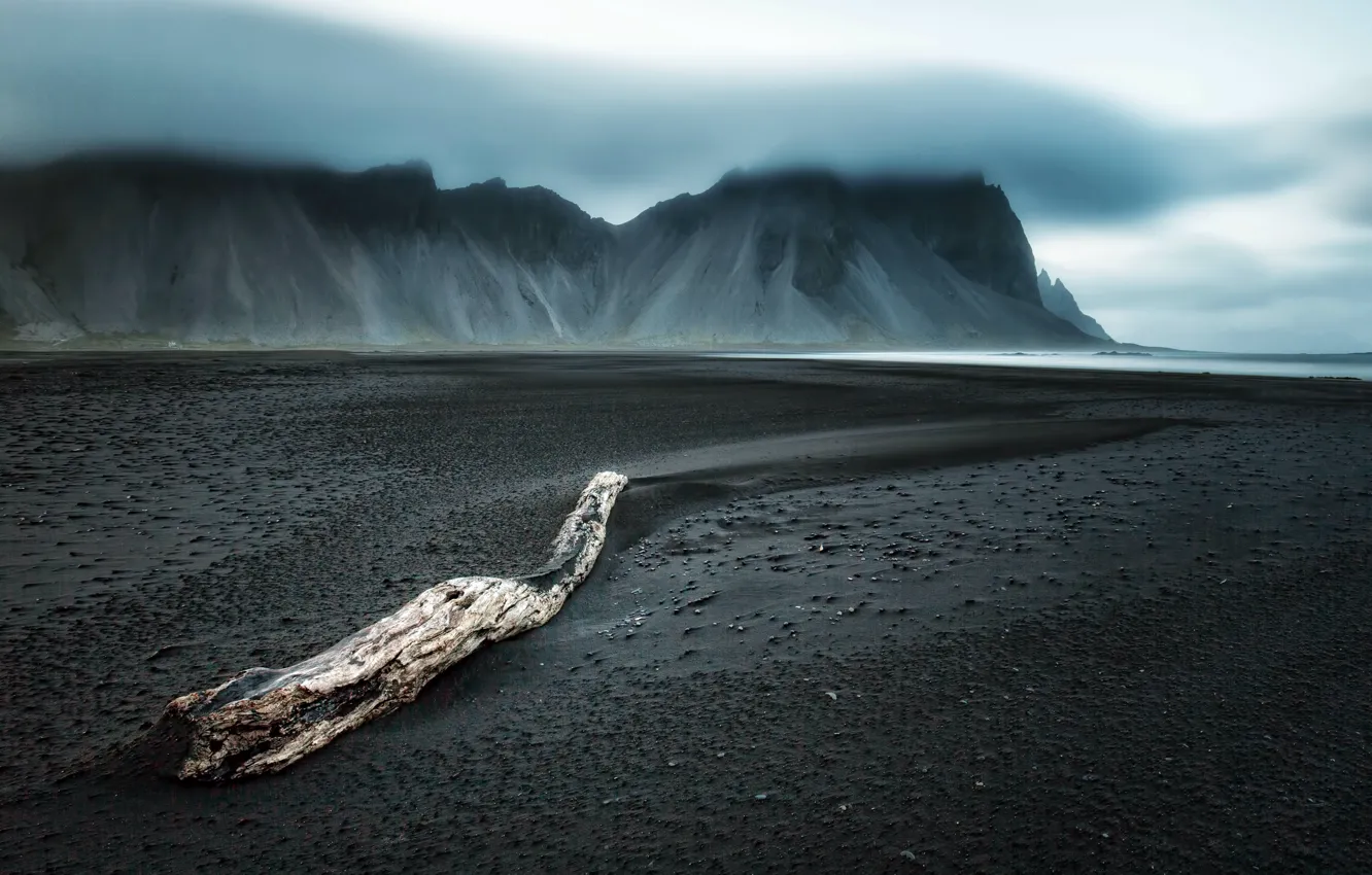 Photo wallpaper sea, fog, shore