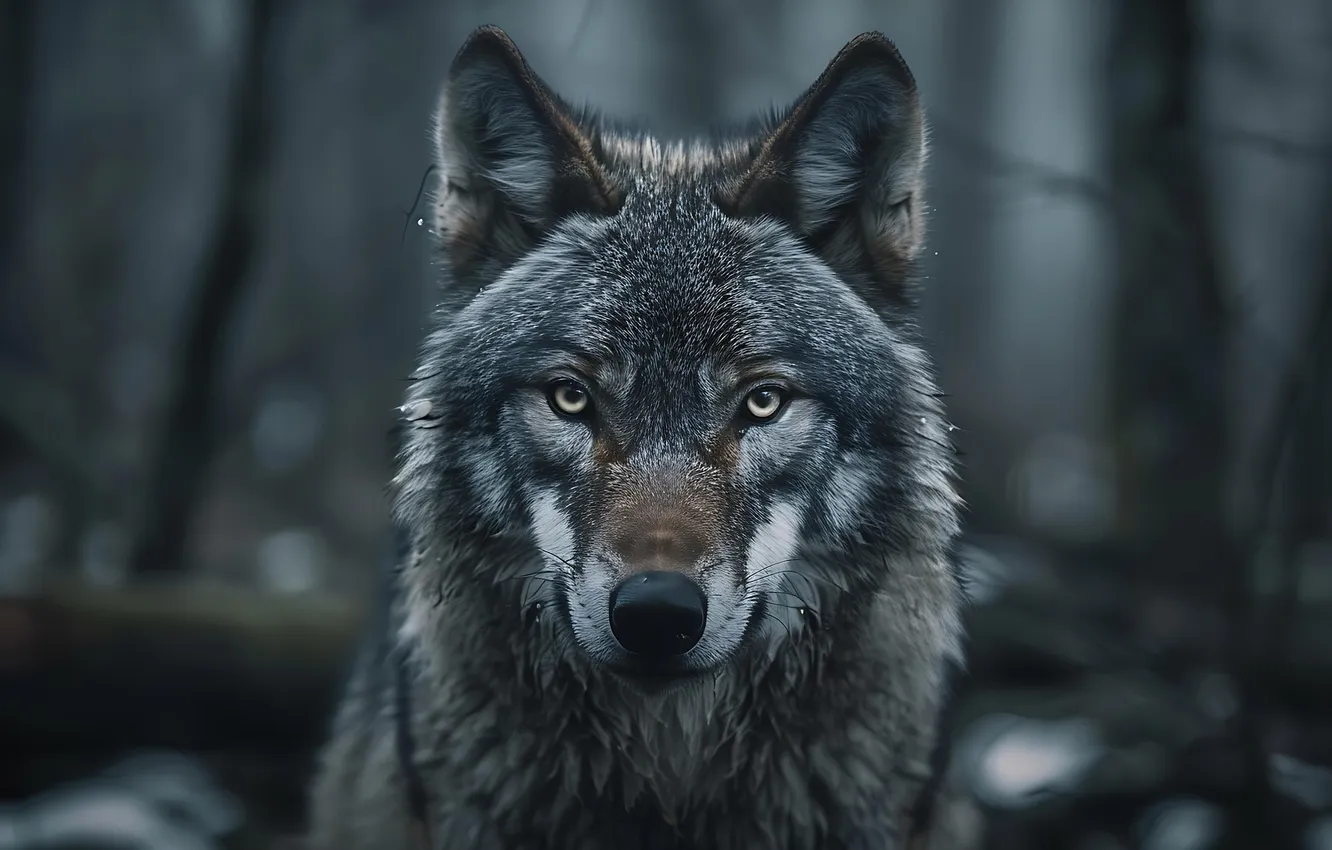 Photo wallpaper Predator, nature, snow, face, animal, wolf, wolves, canis lupus