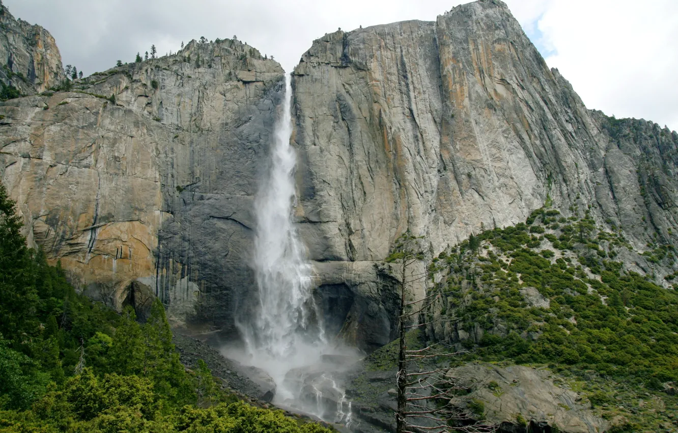 Photo wallpaper landscape, waterfall, USA, Yosemite, California