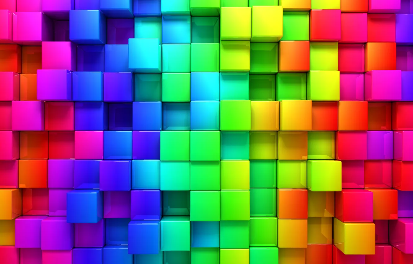 Photo wallpaper rendering, background, Cuba, cubes, colors, colorful, cubes, geometry