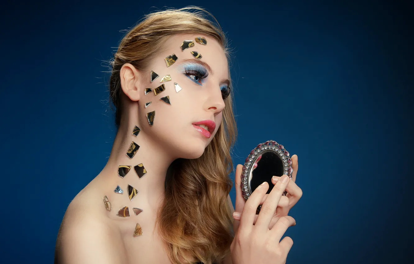 Photo wallpaper girl, background, makeup