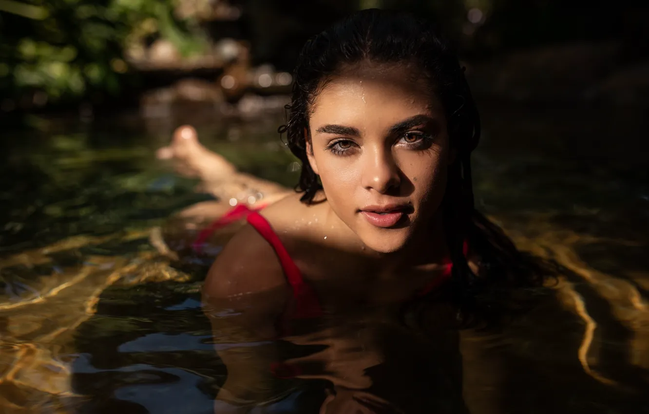 Photo wallpaper look, girl, face, model, hair, Brianna