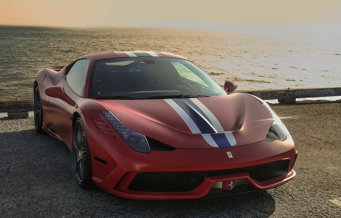 Photo wallpaper Ferrari, Red, 458, Matte, Speciale