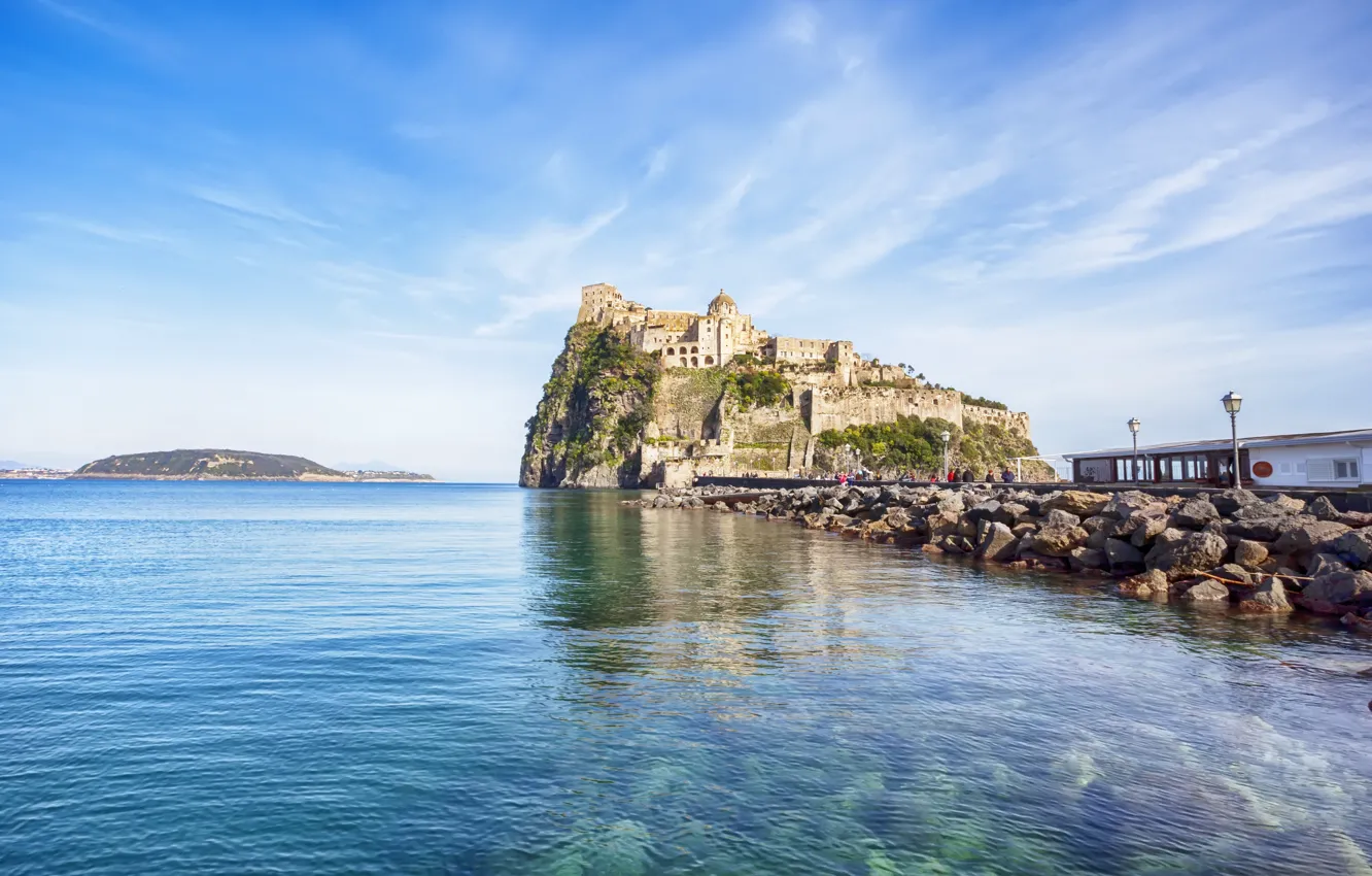 Photo wallpaper castle, Italy, Fort, Italy, coast, panorama, Europe, view