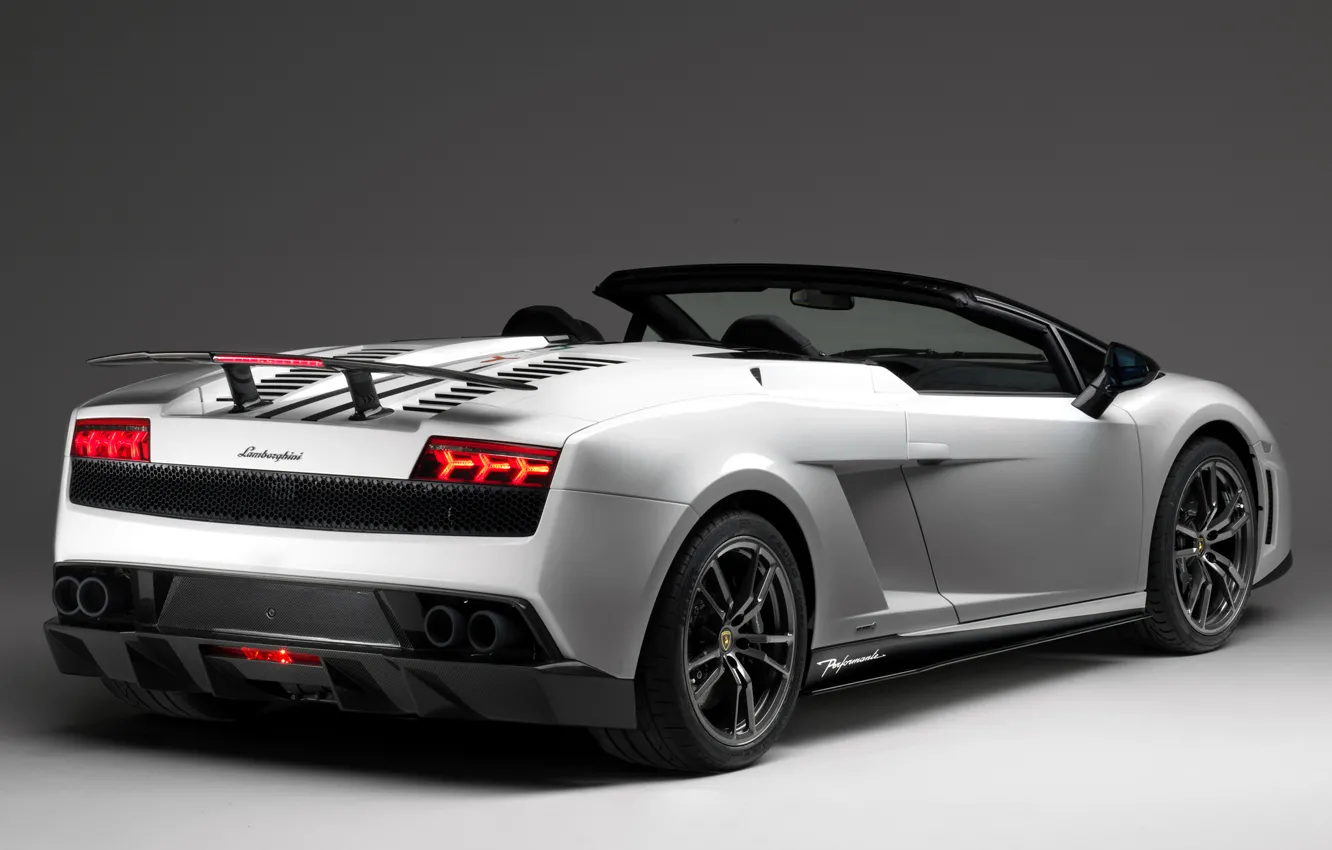 Photo wallpaper Lamborghini, spoiler, Gallardo, rear view, Spyder, Lamborghini, LP570-4, Performante