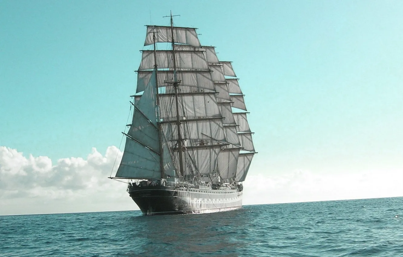 Photo wallpaper sea, the way, sailboat, sail