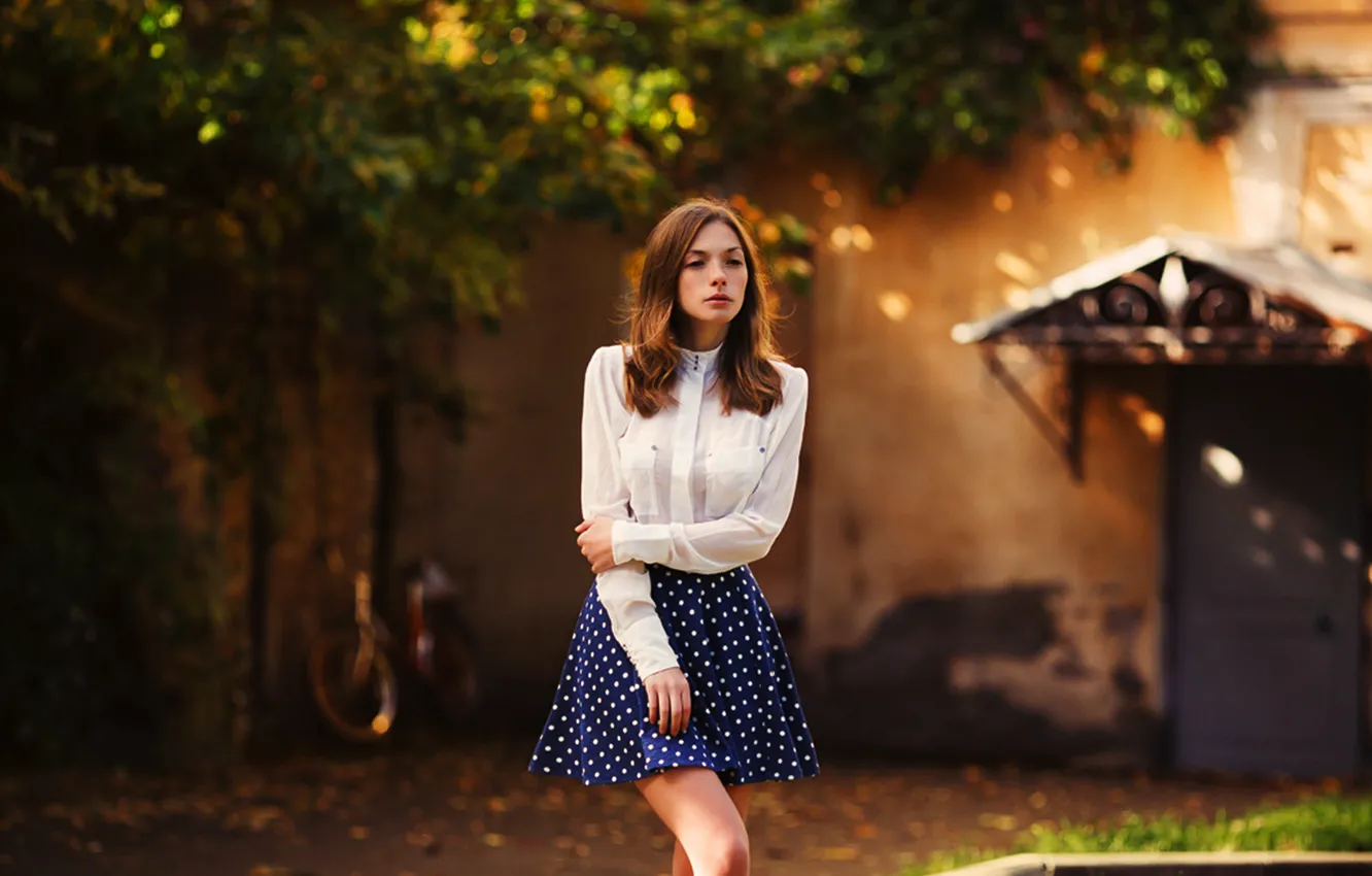 Photo wallpaper look, girl, sweetheart, model, skirt, legs, attractive, Olga Kobzar